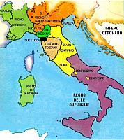 CARTA GEOPOLITICA DELL'ITALIA NEL 1840